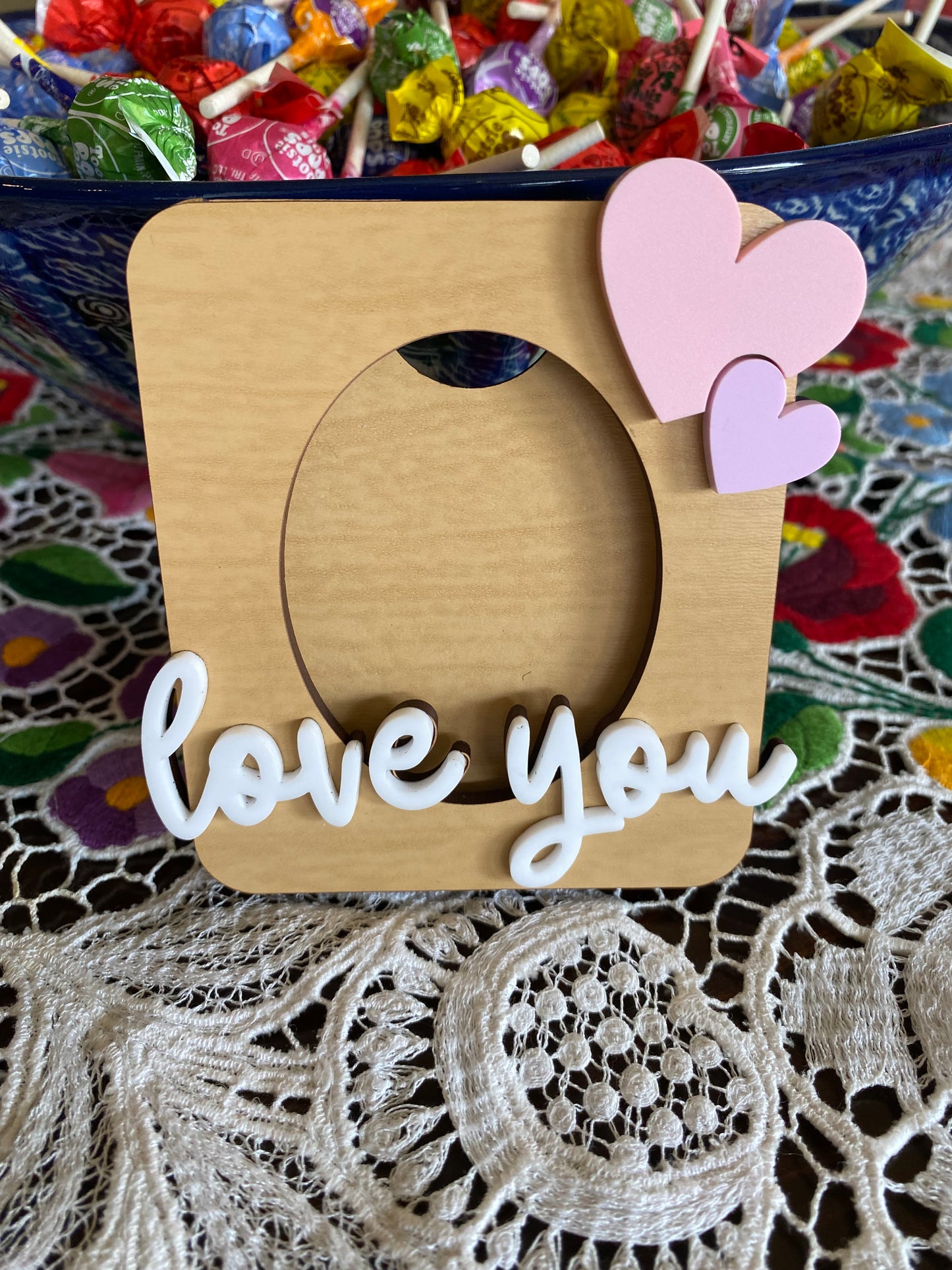 “Love you” magnet frame